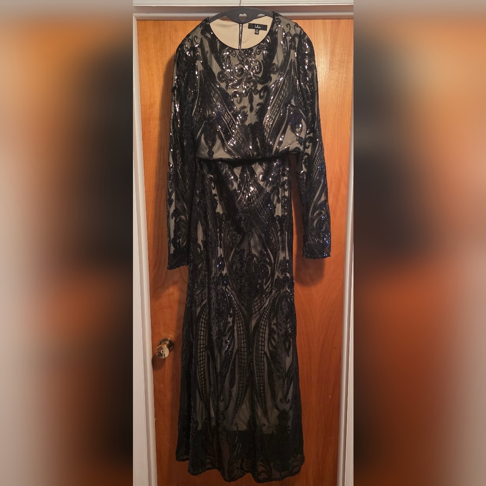 Lulu's Black Sequin Dress - Picture 2 of 3
